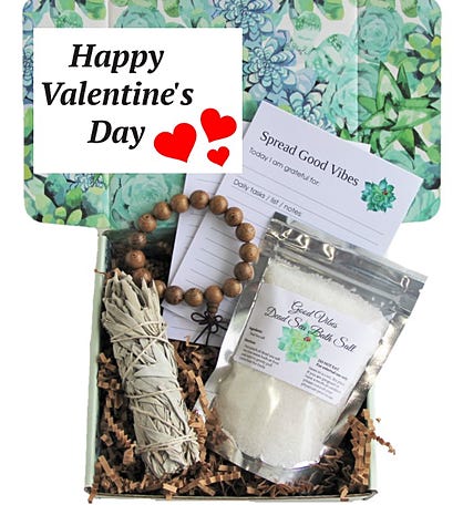 Happy Valentines Day Good Vibes Sage Gift Box